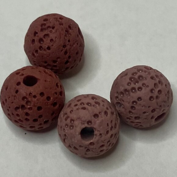 Multi Coloured Lava Stone Beads Round Loose Spacer Beads for Jewelry Making - Picture 3 of 8